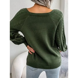 Women's Winter Warm Round Neck Sweater - Soft Casual H-Line Pullover with Drop Shoulder Long Sleeves, Solid Color Blouses-Under Easily Machine Washable Sweaters for Daily Wear (No Bulk to Worry About)