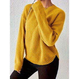 Women'S Crew Neck Pullover Sweater