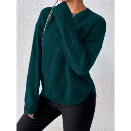Women'S Crew Neck Pullover Sweater