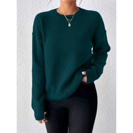 Women'S Crew Neck Pullover Sweater