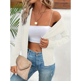 Women'S Long - Sleeved Front-Opening Buttoned Cardigan Sweater, With Delicate Button Details + High - Elastic Fabric. Perfect For Office Commute, Casual Dates & Daily Outings. Hurry To Buy & Enjoy The Discount