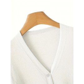 Women'S Long - Sleeved Front-Opening Buttoned Cardigan Sweater, With Delicate Button Details + High - Elastic Fabric. Perfect For Office Commute, Casual Dates & Daily Outings. Hurry To Buy & Enjoy The Discount