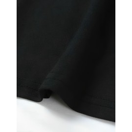 Plus Size Oversized Nightdress - -Themed Comfortable Bed Dress with Round Neck Short Length, Sleeveless Machine-Washable Clothing for All-Season Use, Inclusive Bedgown for & Casual Wear