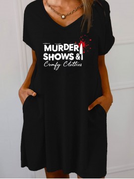 [Comfy Plus Size Nightgown] Plus Size Women's Batwing Sleeve V-Neck Nightgown - 