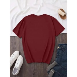 Local delivery - One piece Women's printed T-shirt -100% casual round neck short sleeved top with rugby elements, breathable and comfortable, suitable for match days, parties and daily wear, machine washable, all season casual clothing - perfect for