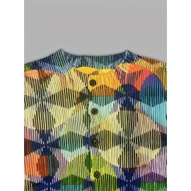 Plus Size, Women's Elegant Cardigan Jacket Lightweight Long Sleeve Button-Front Coat with Multicolor Options (Red/Blue/Green/Purple/Orange/Yellow/Black/White/Grey/Brown/Pink) | All-Season for, Casual & Special