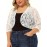Plus Size Kimono Women Cardigan - Sheer Floral Pattern, 3/4 Sleeve, Open Front Shawl, Casual Spring/Summer Wear, Black, Elegant Event Wear, Short Length, Slight Stretch Fabric, No Lining
