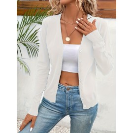 Women'S Long - Sleeved Front-Opening Buttoned Cardigan Sweater, With Delicate Button Details + High - Elastic Fabric. Perfect For Office Commute, Casual Dates & Daily Outings. Hurry To Buy & Enjoy The Discount